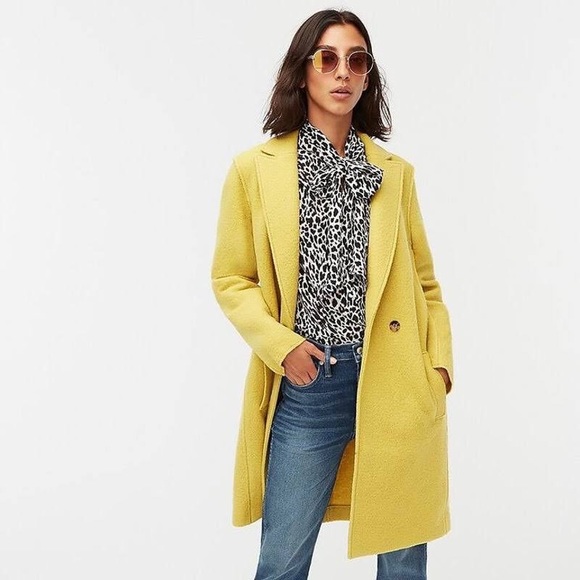 J Crew Boiled Wool Daphne Topcoat Chartreuse Split Pea 4P - Picture 2 of 6